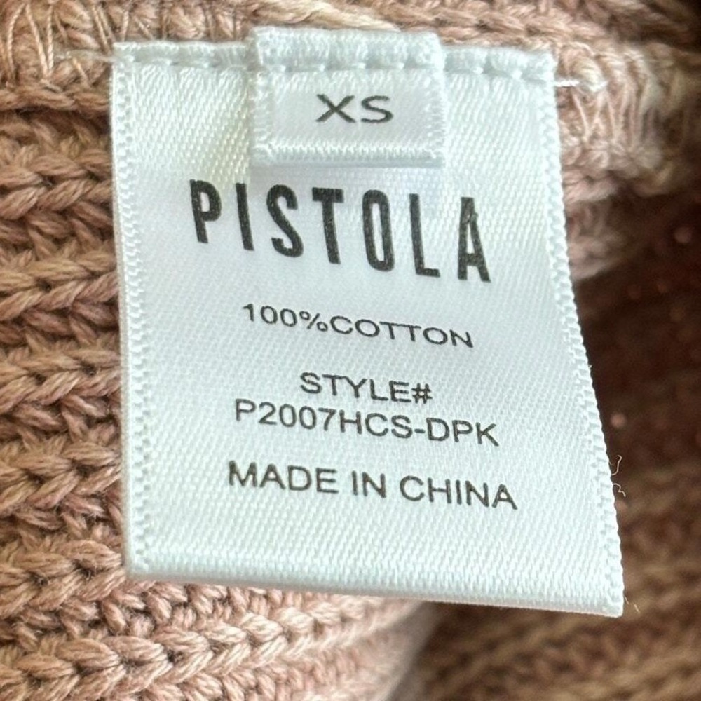 NWT Pistola Cropped Knit Sweater Crewneck Pink Distressed Comfy Casual XS - Picture 5 of 6